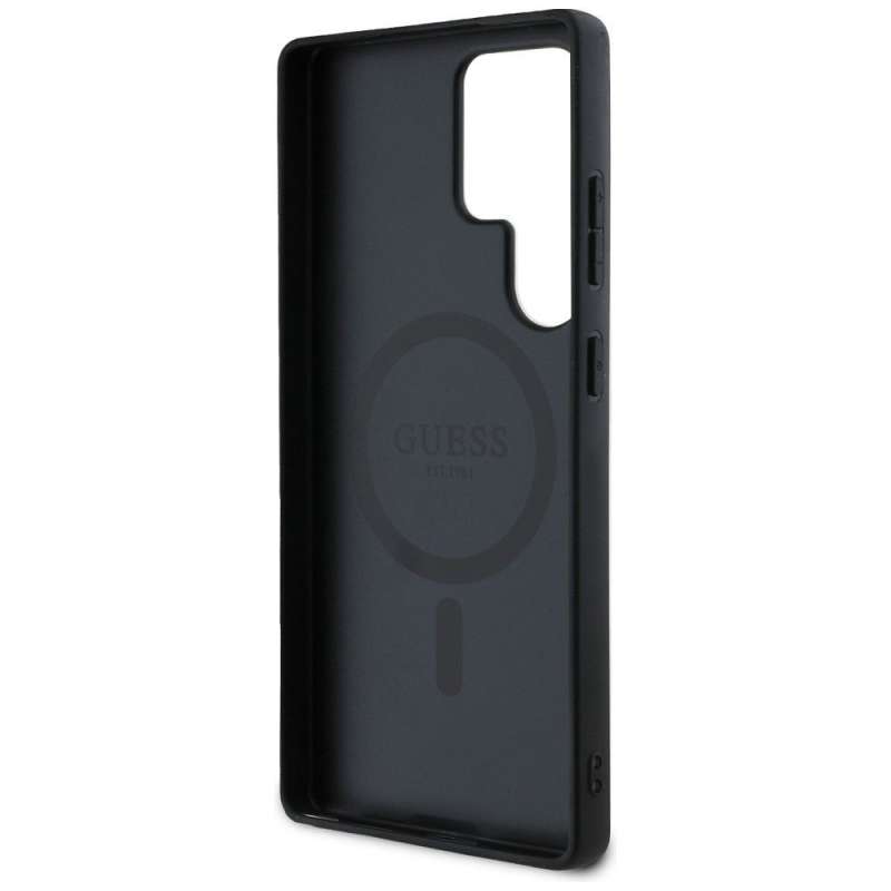 SPOTT-GR GUESS - Δερμάτινη Θήκη για Samsung Galaxy S25 Ultra (Leather 4G Colored Ring Classic Logo MagSafe) - Καφέ