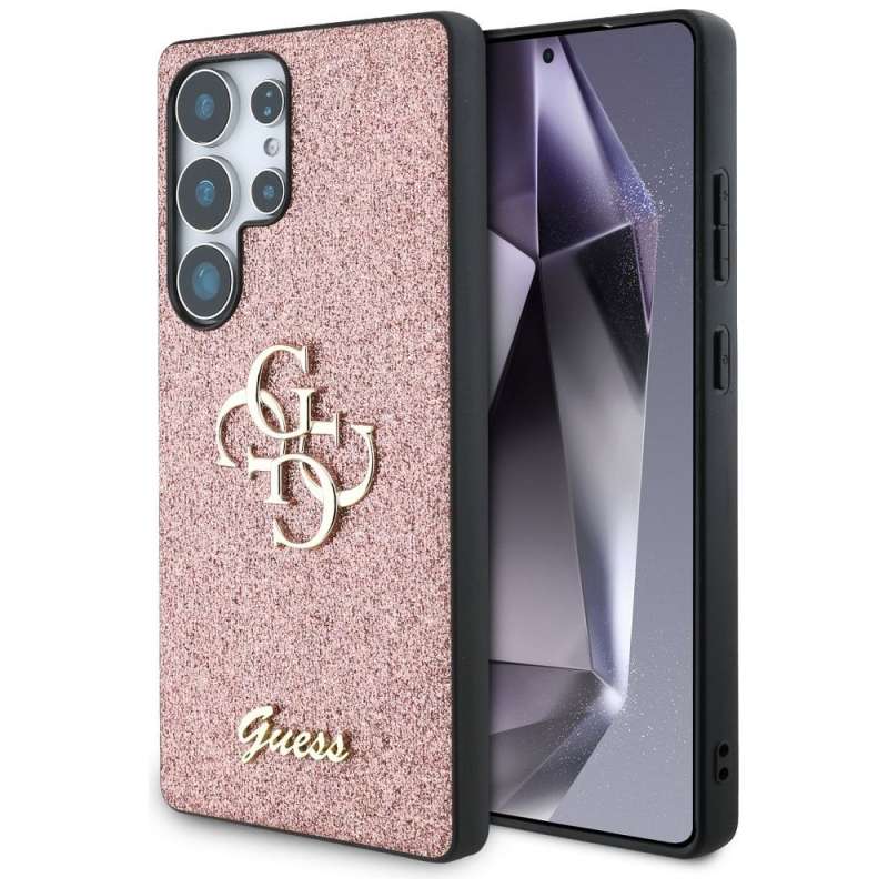 SPOTT-GR GUESS - Δερμάτινη Θήκη για Samsung Galaxy S25 Ultra (Fixed Glitter Big 4G) - Ροζ