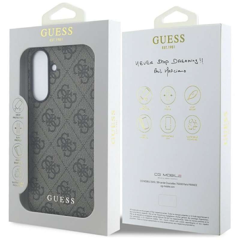 SPOTT-GR GUESS - Δερμάτινη Θήκη για Samsung Galaxy A56 (4G Metal Gold Logo) - Καφέ