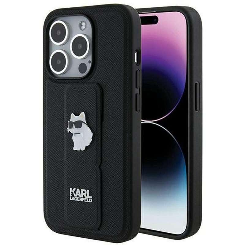 SPOTT-GR Karl Lagerfeld - Θήκη για Apple iPhone 14 Pro Max (Gripstand Saffiano Choupette PIN) - Μαύρη