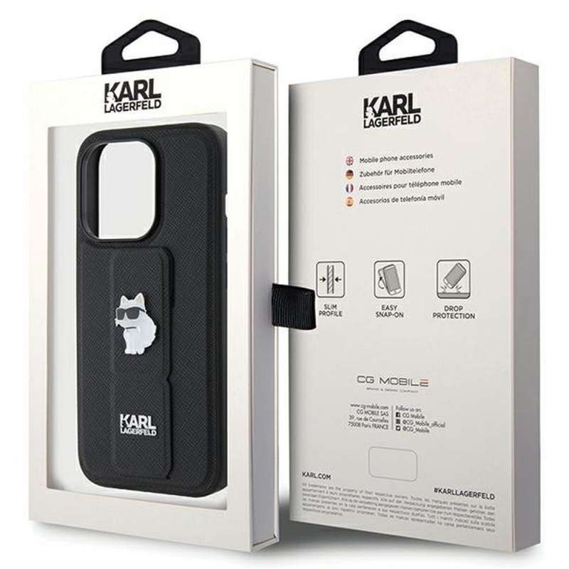 SPOTT-GR Karl Lagerfeld - Θήκη για Apple iPhone 14 Pro Max (Gripstand Saffiano Choupette PIN) - Μαύρη