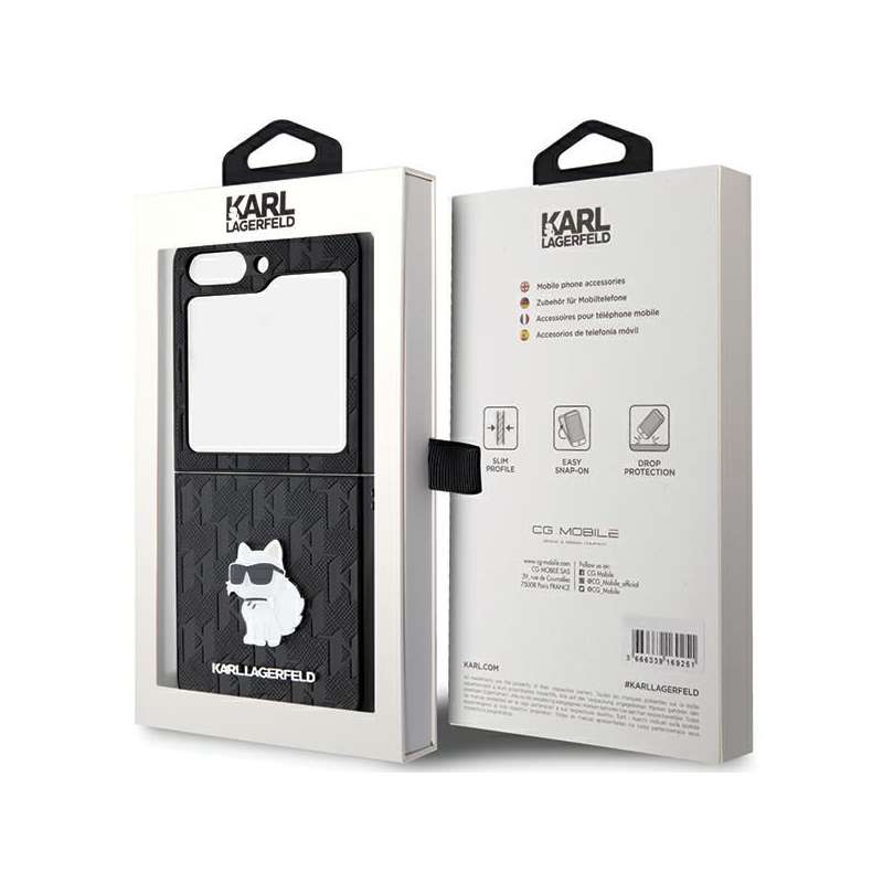 SPOTT-GR Karl Lagerfeld - Θήκη για Samsung Galaxy Z Flip 5 (Saffiano Mono Choupette PIN) - Μαύρη