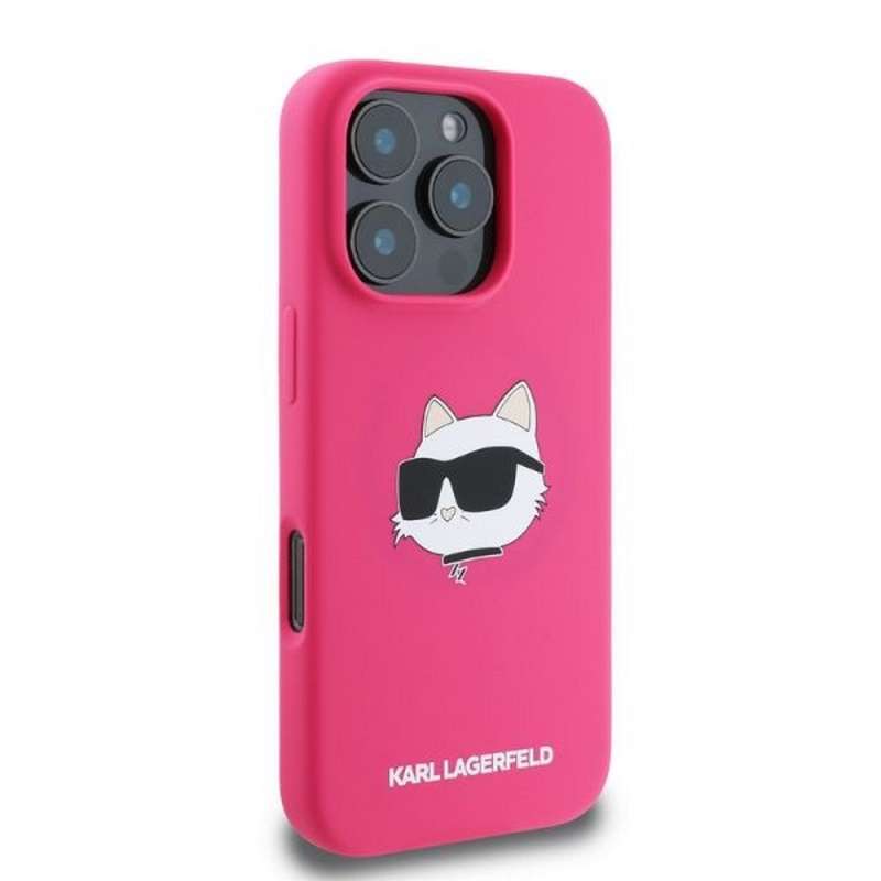 SPOTT-GR Karl Lagerfeld - Θήκη για Apple iPhone 16 Pro Max με Υποστήριξη MagSafe KLHMP16XSCHPPLF (Sil Choupette Head Print) σε Ροζ Χρώμα