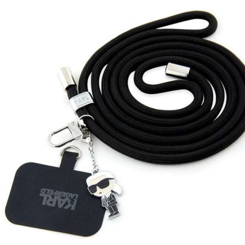 SPOTT-GR Karl Lagerfeld - Λουράκι Καρπού για Θήκες Κινητών (Crossbody Cord Ikonik) - Μαύρο