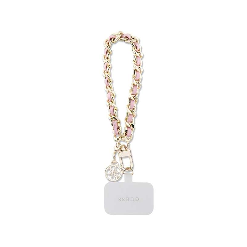 SPOTT-GR GUESS Λουράκι Χειρός σε Ροζ Χρώμα (Saffiano Chain Strap 4G Charm)