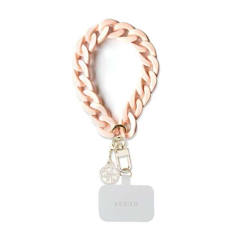 SPOTT-GR GUESS Λουράκι Χειρός σε Ροζ Χρώμα (Large Chain Acrylic 4G Charms)