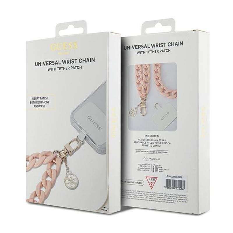 SPOTT-GR GUESS Λουράκι Χειρός σε Ροζ Χρώμα (Large Chain Acrylic 4G Charms)