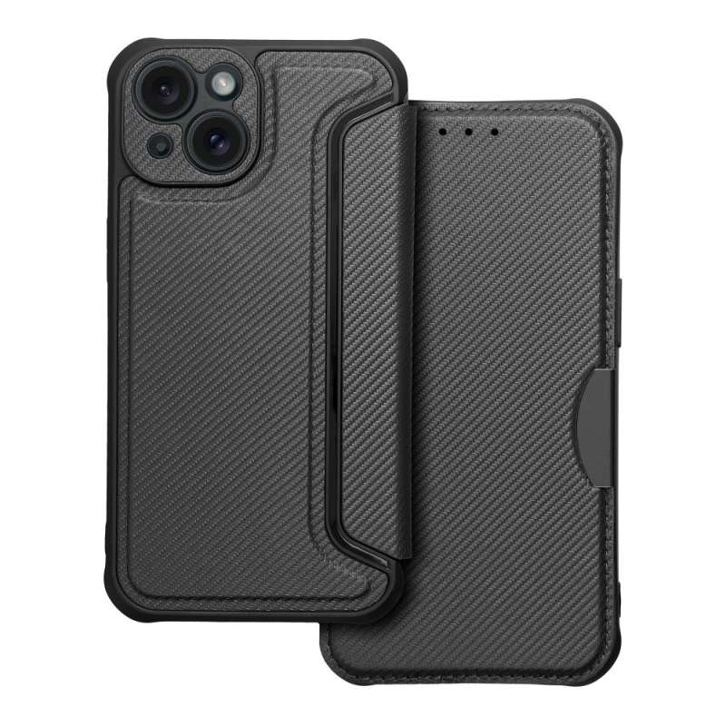 SPOTT-GR Razor Book Case - Θήκη Πορτοφόλι για Apple iPhone 15 - Μαύρη