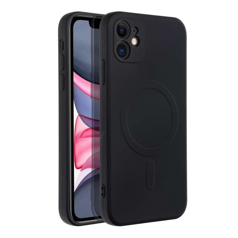 SPOTT-GR Silicone 2mm Mag Case - Λεπτή Θήκη Σιλικόνης 2mm με Υποστήριξη MagSafe για Apple iPhone 11 - Μαύρη