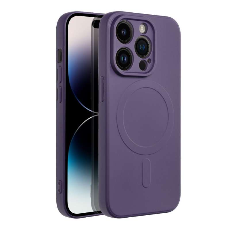 SPOTT-GR Silicone 2mm Mag Case - Λεπτή Θήκη Σιλικόνης 2mm με Υποστήριξη MagSafe για Apple iPhone 14 Pro - Μωβ