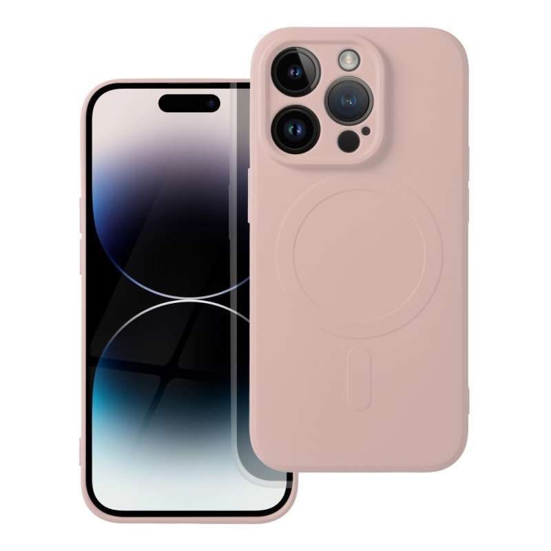 SPOTT-GR Silicone 2mm Mag Case - Λεπτή Θήκη Σιλικόνης 2mm με Υποστήριξη MagSafe για Apple iPhone 14 Pro - Ροζ