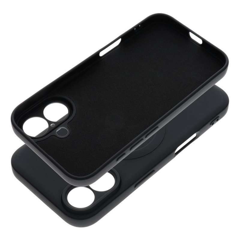 SPOTT-GR Silicone 2mm Mag Case - Λεπτή Θήκη Σιλικόνης 2mm με Υποστήριξη MagSafe για Apple iPhone 16 - Μαύρη