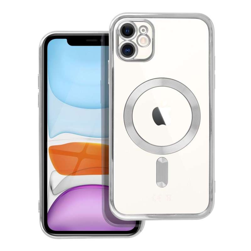 SPOTT-GR Electro Mag Cover - Θήκη Σιλικόνης με Υποστήριξη MagSafe για Apple iPhone 11 - Ασημί