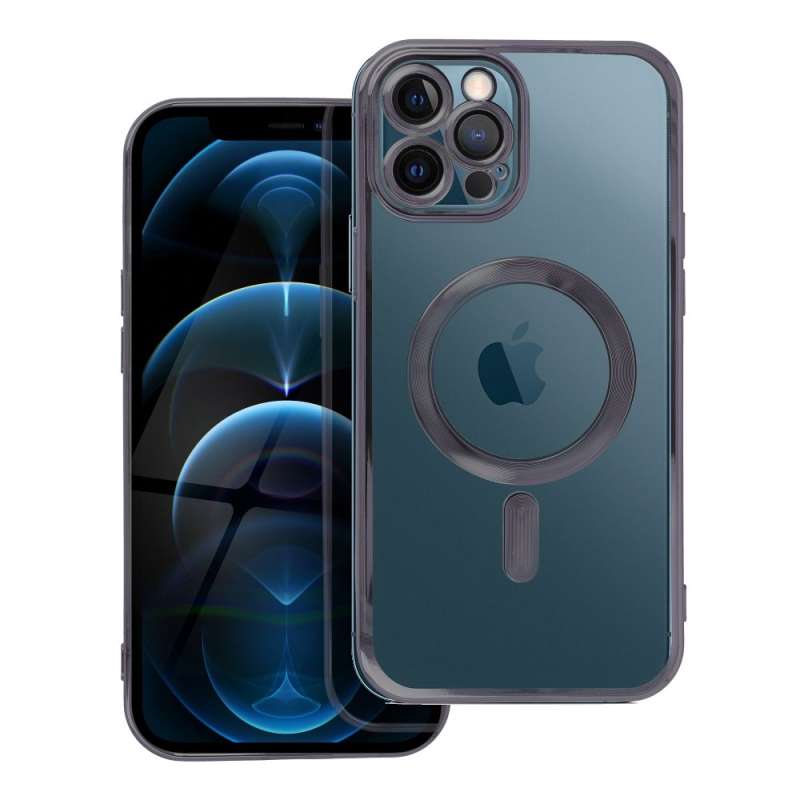 SPOTT-GR Electro Mag Cover - Θήκη Σιλικόνης με Υποστήριξη MagSafe για Apple iPhone 12 Pro Max - Μαύρη