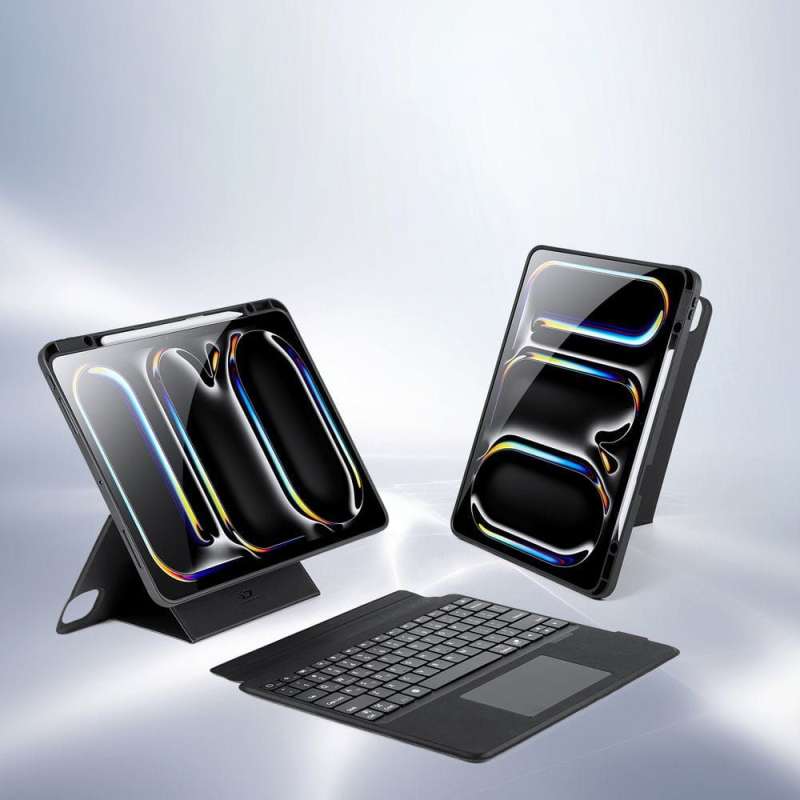 SPOTT-GR Dux Ducis DK Foldable - Θήκη Tablet με Ασύρματο Πληκτρολόγιο QWERTY για Apple iPad Pro 13 (2024) σε Μαύρο Χρώμα