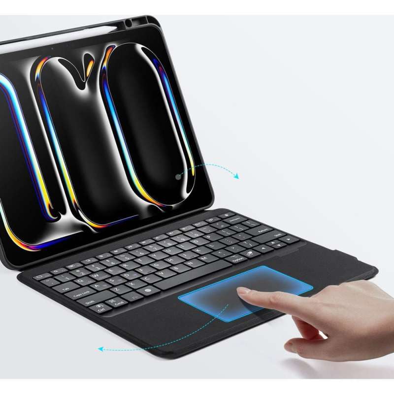 SPOTT-GR Dux Ducis DK Foldable - Θήκη Tablet με Ασύρματο Πληκτρολόγιο QWERTY για Apple iPad Pro 13 (2024) σε Μαύρο Χρώμα
