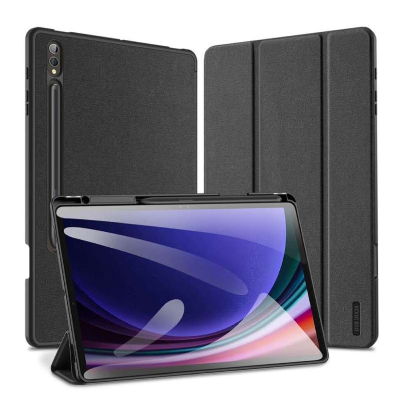 SPOTT-GR Dux Ducis Domo - Θήκη με Υποδοχή Στυλό για Samsung Galaxy Tab S10 Plus / Tab S9 Plus / Tab S9 FE Plus σε Μαύρο Χρώμα