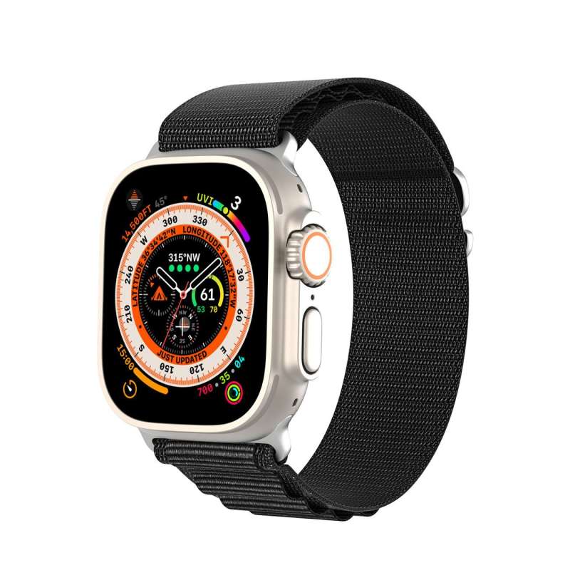 SPOTT-GR Dux Ducis GS - Λουράκι Nylon για Apple Watch 38 / 40 / 41mm σε Μαύρο Χρώμα