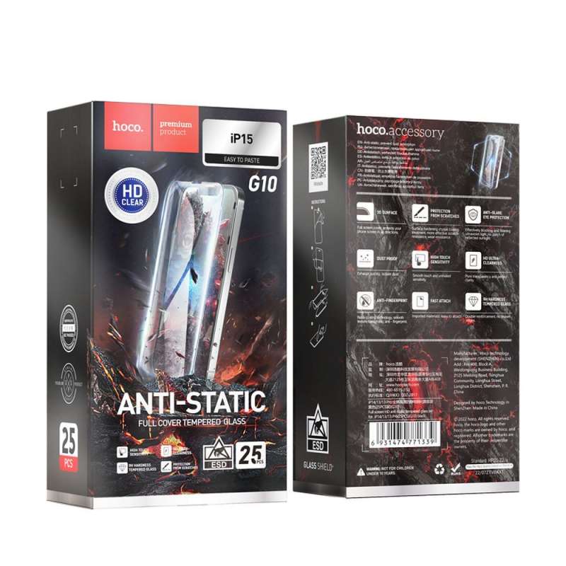 SPOTT-GR Hoco Tempered Glass HD Anti-Static - Τζαμάκια Οθόνης (Σετ 25 σε 1) για Apple iPhone 15 / 16
