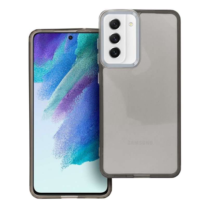 SPOTT-GR Pearl Case - Ημιδιάφανη Θήκη Σιλικόνης για Samsung Galaxy S21 FE - Μαύρη
