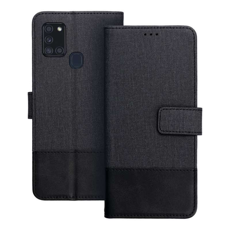 SPOTT-GR Gomma Book Case - Θήκη Πορτοφόλι για Samsung Galaxy A21s - Μαύρη