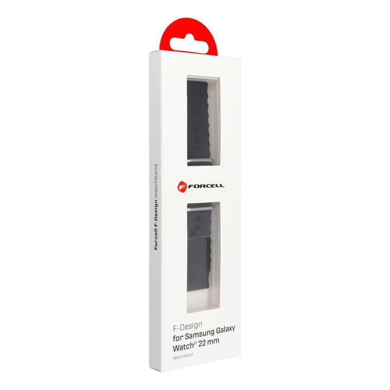 SPOTT-GR Forcell F-Design FS01 - Λουράκι Σιλικόνης για Samsung Galaxy Watch (Πλάτος Λουριού 20mm) - Μαύρο
