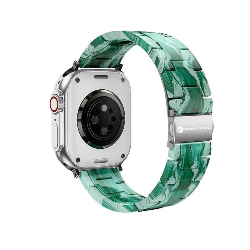 SPOTT-GR Forcell F-Design FA04 - Λουράκι με Σχέδιο Μαρμάρου για Apple Watch 38 / 40 / 41 mm - Πράσινο