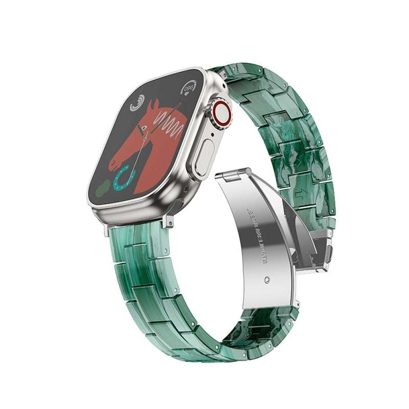 SPOTT-GR Forcell F-Design FA04 - Λουράκι με Σχέδιο Μαρμάρου για Apple Watch 38 / 40 / 41 mm - Πράσινο