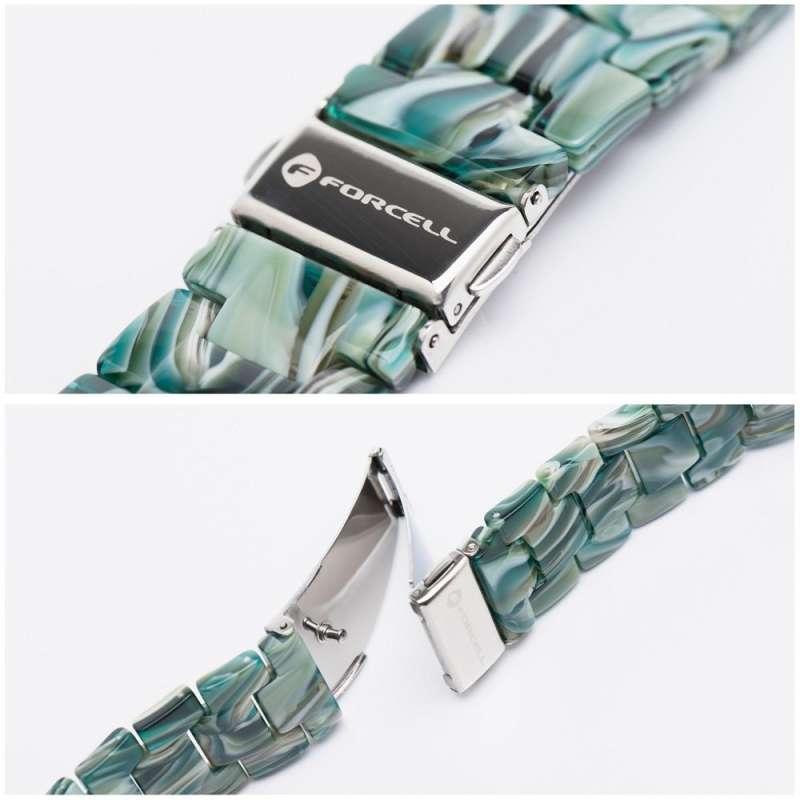 SPOTT-GR Forcell F-Design FA04 - Λουράκι με Σχέδιο Μαρμάρου για Apple Watch 38 / 40 / 41 mm - Πράσινο