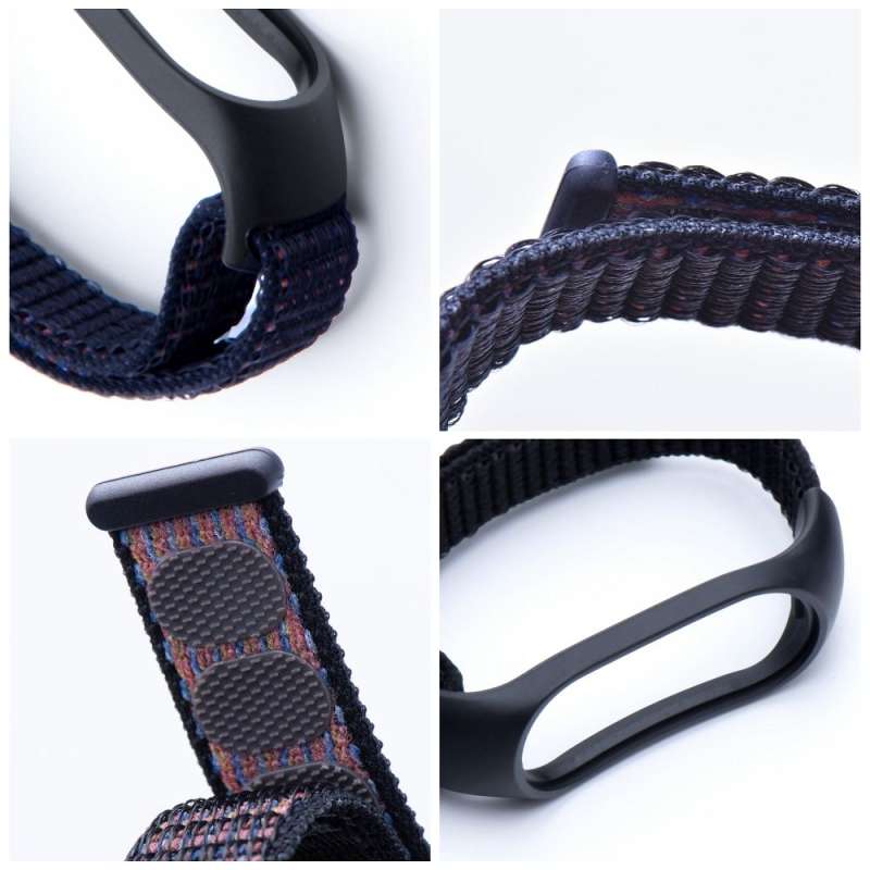 SPOTT-GR Λουράκι Nylon για Smartwatch για Xiaomi Mi Band 5 / 6 / 7 - Μαύρο