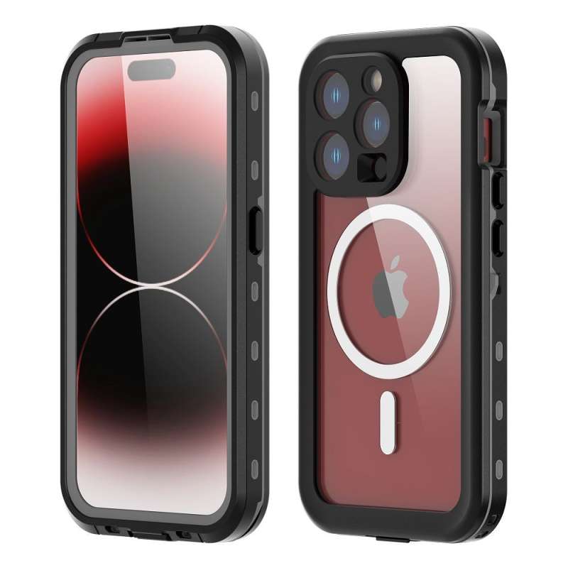 SPOTT-GR Shellbox Dot Waterproof Case - Αδιάβροχη Σκληρή Θήκη με Υποστήριξη MagSafe για Apple iPhone 15 Pro - Μαύρη