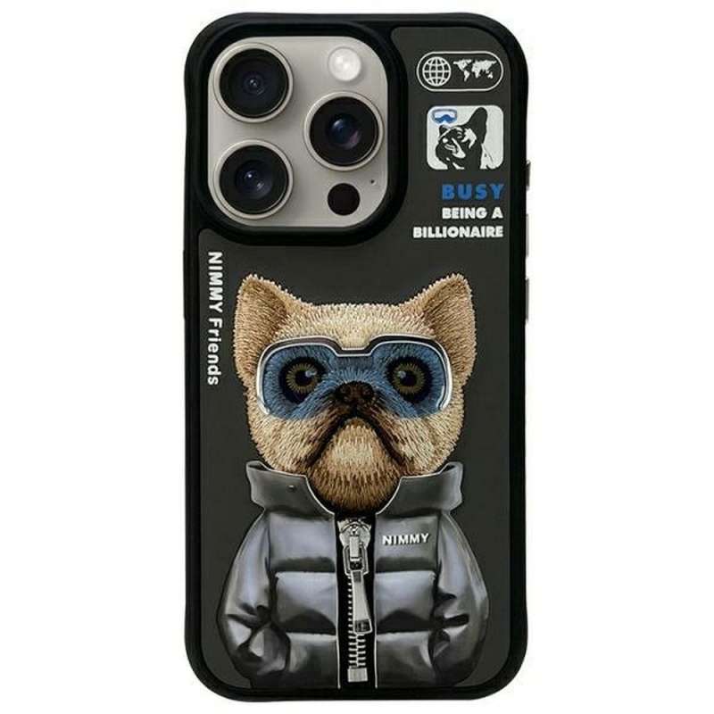 SPOTT-GR Nimmy Case Cool And Cute 2.0 (Dog) - Θήκη για Apple iPhone 15 Pro σε Μαύρο Χρώμα