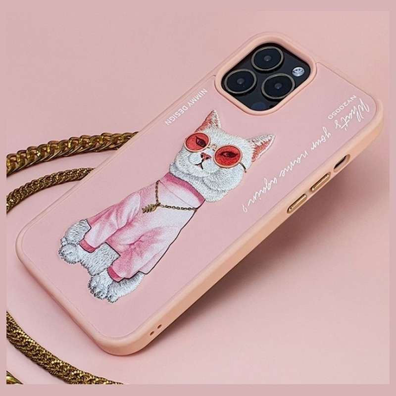 SPOTT-GR Nimmy Case Glasses (Cool Cat) - Θήκη για Apple iPhone 15 Pro σε Ροζ Xρώμα