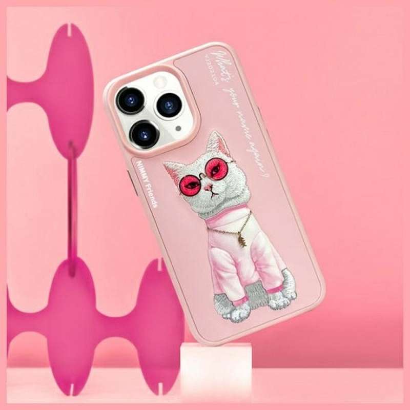 SPOTT-GR Nimmy Case Glasses (Cool Cat) - Θήκη για Apple iPhone 15 Pro σε Ροζ Xρώμα