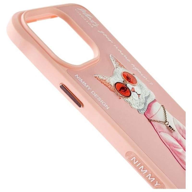 SPOTT-GR Nimmy Case Glasses (Cool Cat) - Θήκη για Apple iPhone 15 Pro σε Ροζ Xρώμα