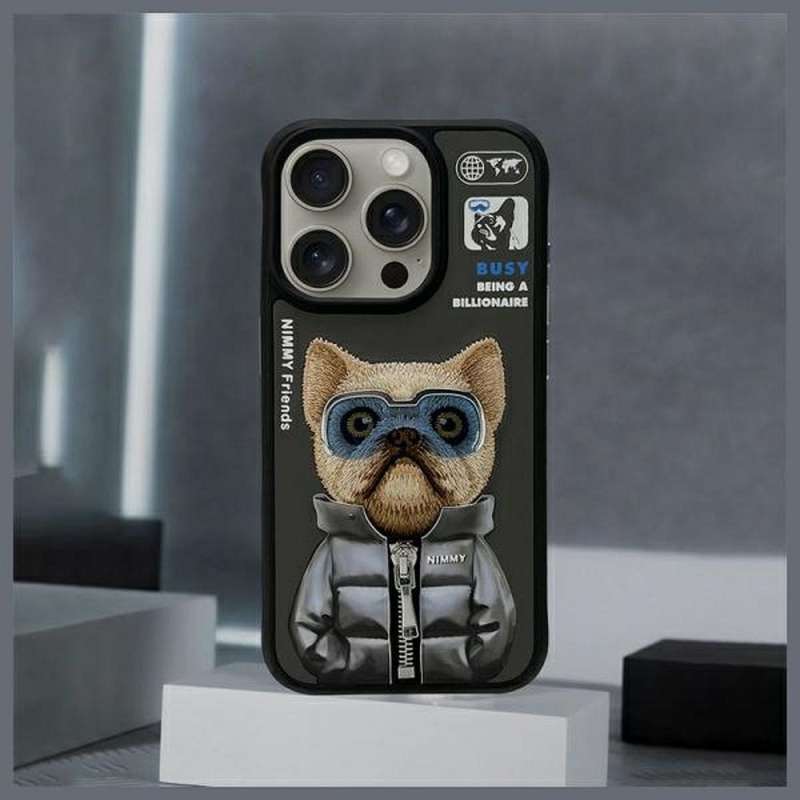 SPOTT-GR Nimmy Case Cool And Cute 2.0 (Dog) - Θήκη για Apple iPhone 15 Pro Max σε Μαύρο Χρώμα