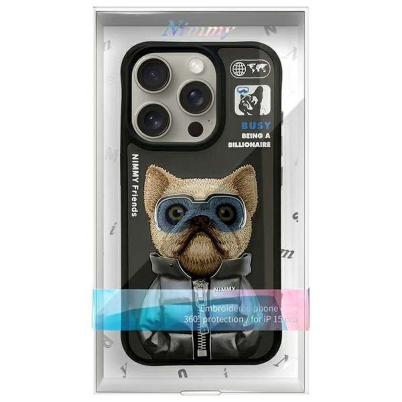 SPOTT-GR Nimmy Case Cool And Cute 2.0 (Dog) - Θήκη για Apple iPhone 15 Pro Max σε Μαύρο Χρώμα