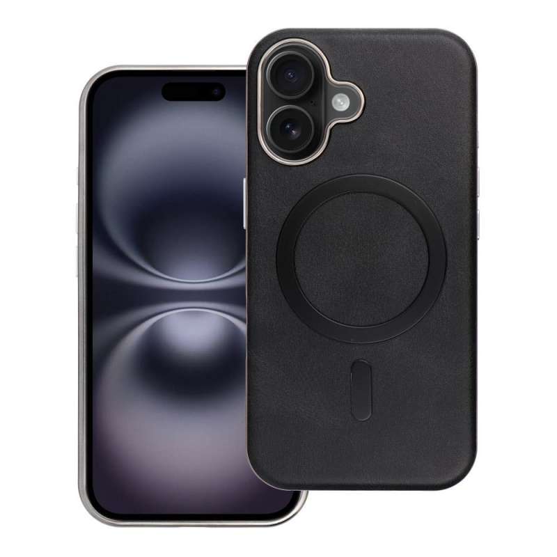 SPOTT-GR Gentleman Mag Case - Θήκη Δερματίνης με Υποστήριξη MagSafe για Apple iPhone 16 Pro Max - Μαύρη