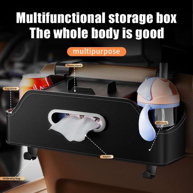 SPOTT-GR Car Organizer SN-517 - Οργανωτής Προσκέφαλου για Καμπίνα Αυτοκινήτου σε Μαύρο Χρώμα