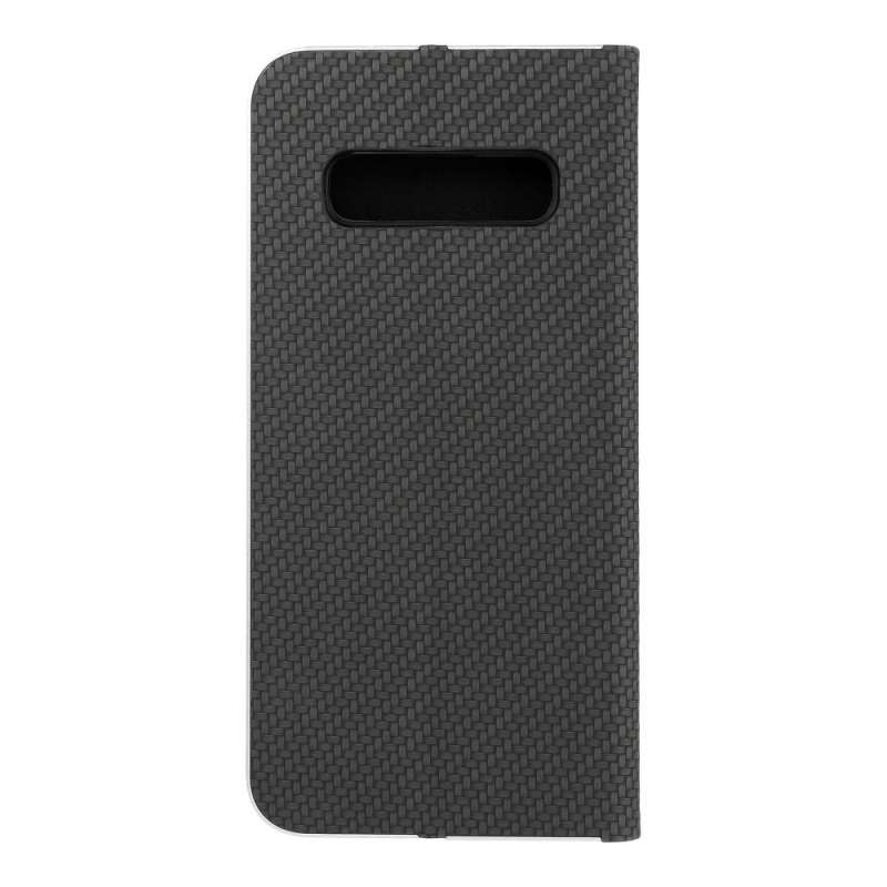 SPOTT-GR Luna Book Carbon Case - Θήκη Πορτοφόλι για Samsung Galaxy S10 Plus - Μαύρη