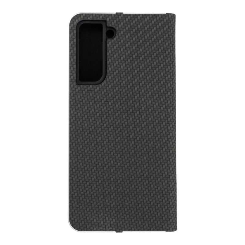 SPOTT-GR Luna Book Carbon Case - Θήκη Πορτοφόλι για Samsung Galaxy S21 - Μαύρη