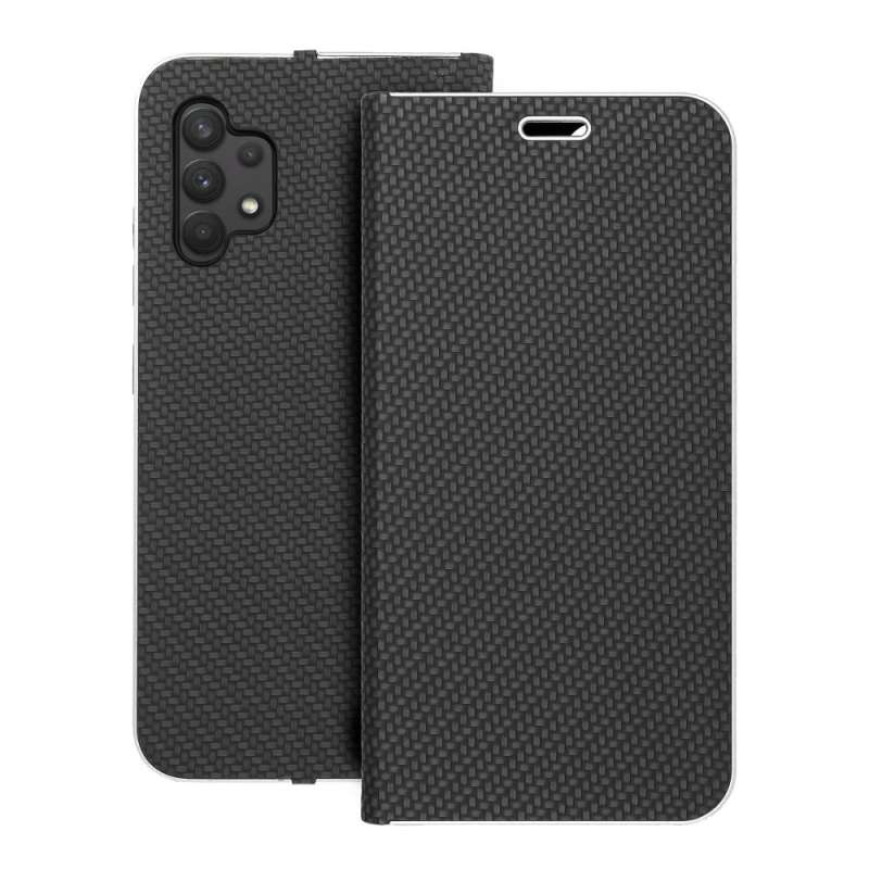 SPOTT-GR Luna Book Carbon Case - Θήκη Πορτοφόλι για Samsung Galaxy A32 4G - Μαύρη