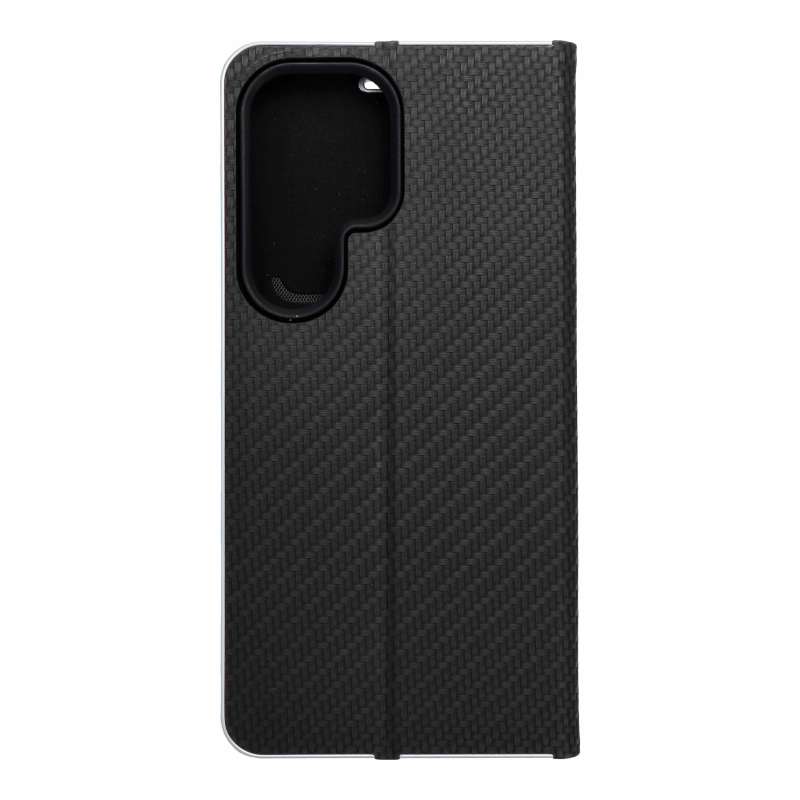SPOTT-GR Luna Book Carbon Case - Θήκη Πορτοφόλι για Samsung Galaxy S25 Ultra - Μαύρη