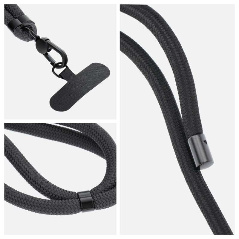SPOTT-GR Swing Pendant (8mm) - Λουράκι για Θήκες Κινητών με Ρυθμιζόμενο Μάκρος (Μήκος 165cm) σε Γκρι Xρώμα