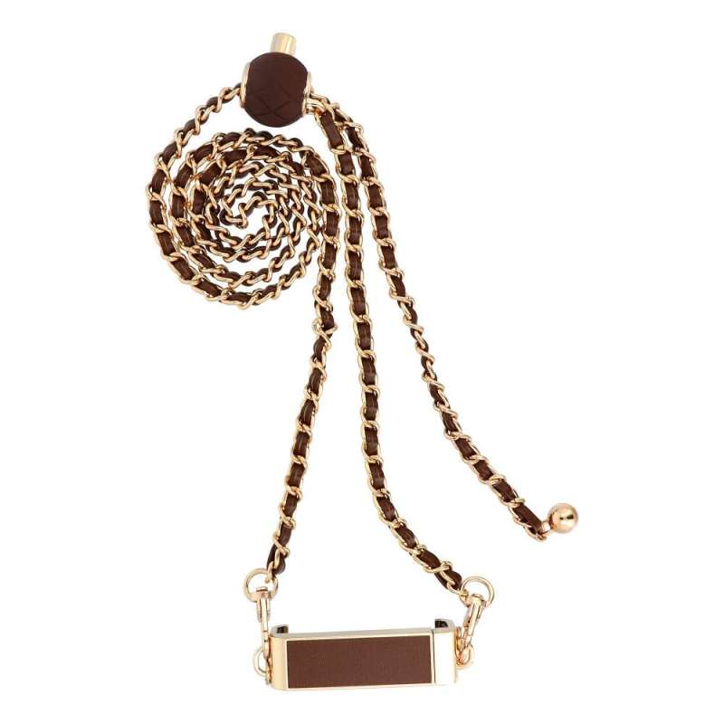 SPOTT-GR Glamour Chain Holder - Κρεμαστό Λουράκι Κινητού με Πλαϊνή Βάση Στήριξης (8cm) σε Καφέ Χρώμα