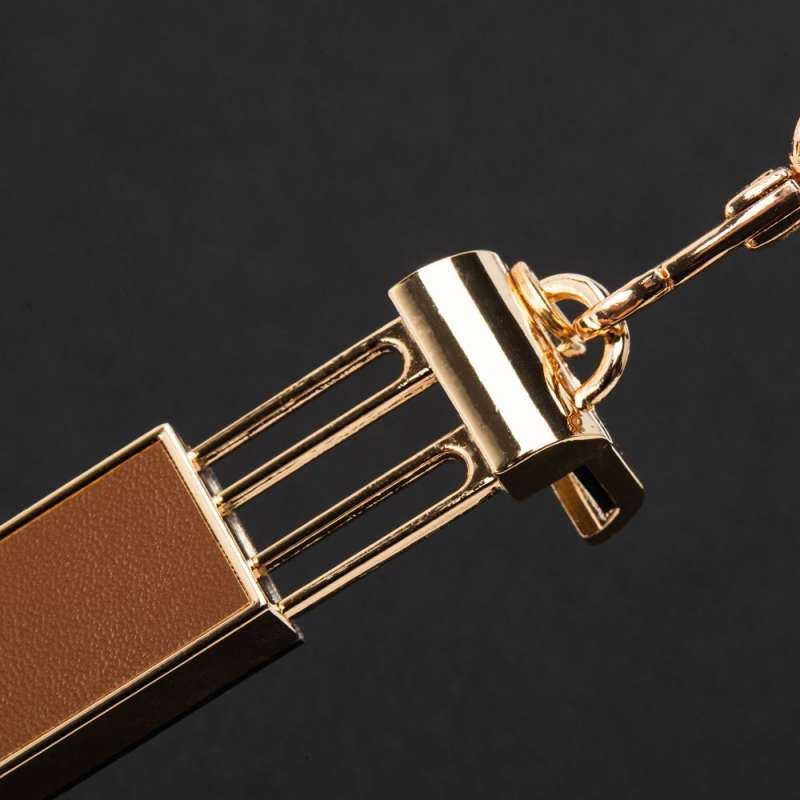 SPOTT-GR Glamour Chain Holder - Κρεμαστό Λουράκι Κινητού με Πλαϊνή Βάση Στήριξης (8cm) σε Καφέ Χρώμα