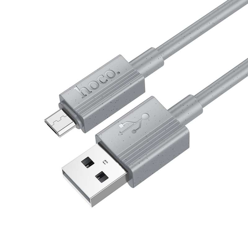SPOTT-GR Hoco X107 - Καλώδιο USB-A σε Micro USB 2.4A 1m - Γκρι