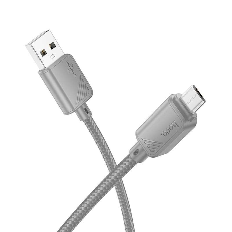 SPOTT-GR Hoco X113 - Καλώδιο USB-A σε Micro USB 2.4A 1m - Γκρι