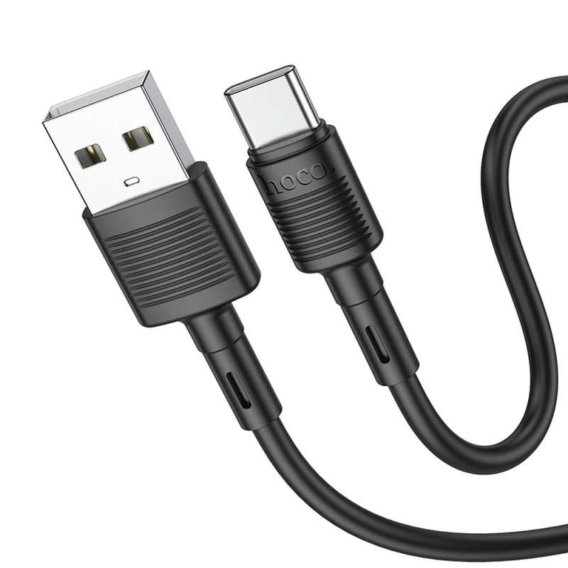 SPOTT-GR Hoco X83 - Καλώδιο USB-A σε Type-C 3A 1m σε Μαύρο Χρώμα