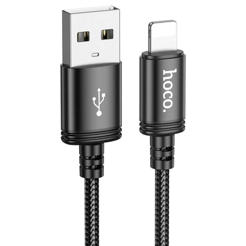 SPOTT-GR Hoco X91 - Καλώδιο USB-A σε Lightning 2.4A 3m σε Μαύρο Χρώμα